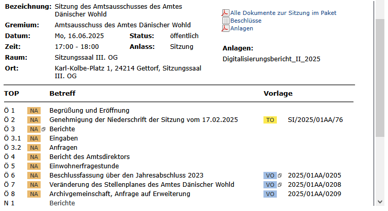 ein HardCopy zur Anschauung